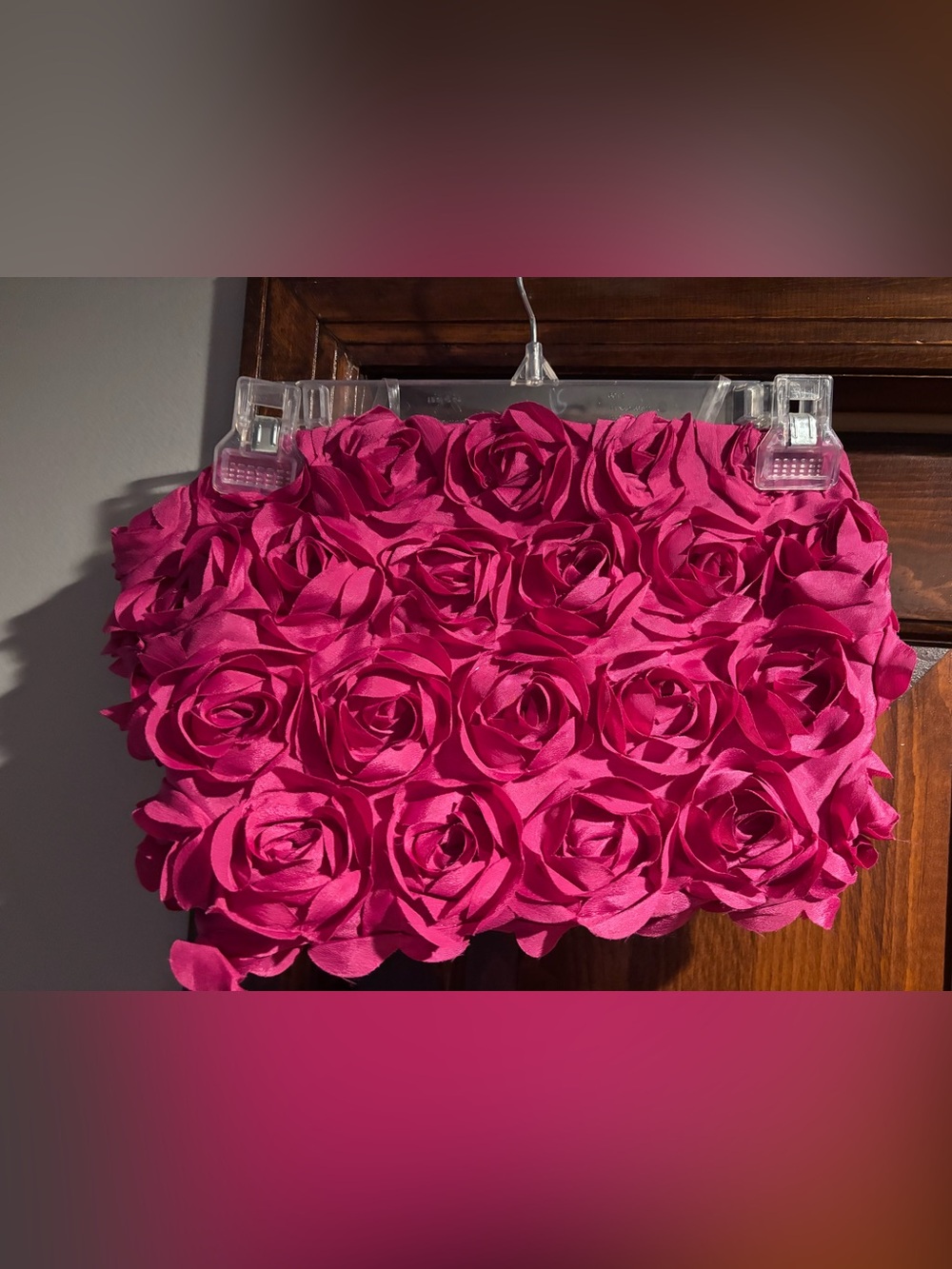 Women’s Floral Rosette tube top- Hot Pink